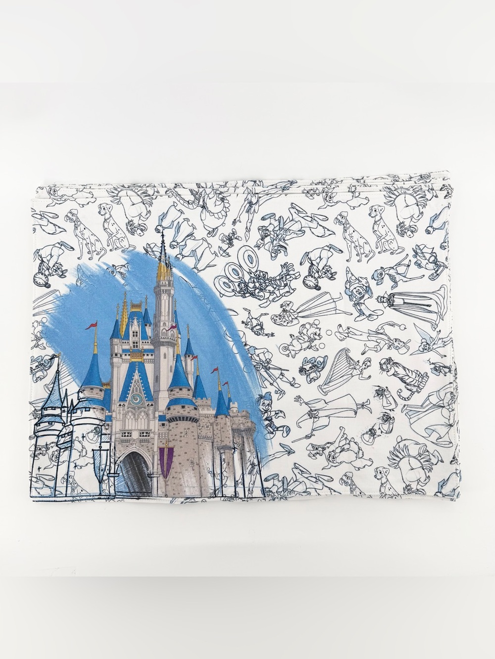 Lot of 6 Disney Parks Ink & Paint Reversible Fabric Placemats Cinderella Castle